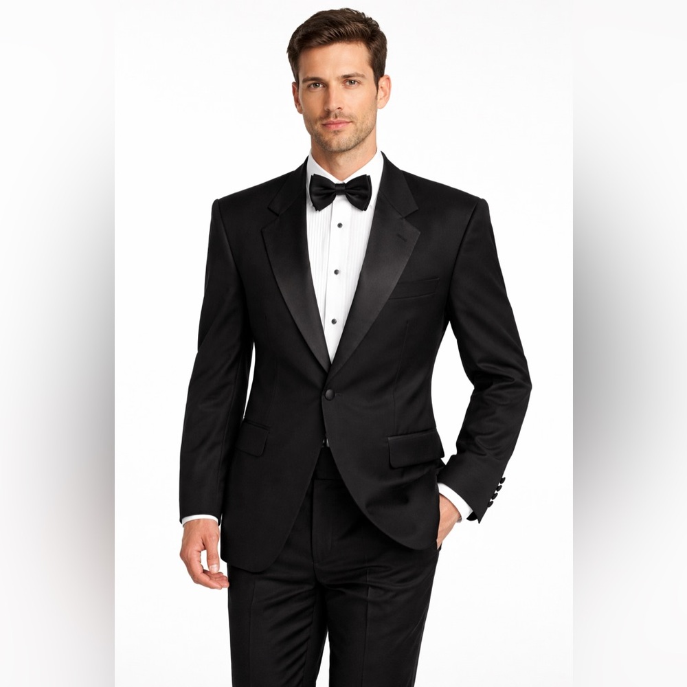 Pierre Balmain Paris Tuxedo Jacket 42S Wool Satin Lapel